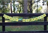 John Deere Happy Birthday Banner Green and Yellow Tractor Birthday Tractor Banner by