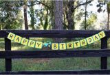 John Deere Happy Birthday Banner Green and Yellow Tractor Birthday Tractor Banner by