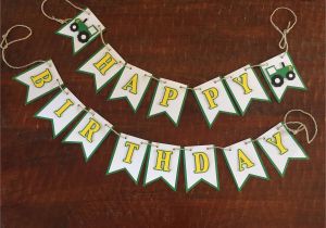 John Deere Happy Birthday Banner John Deere Birthday Banner Tractor Birthday Banner Tractor