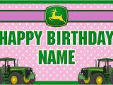 John Deere Happy Birthday Banner John Deere Custom Birthday Banner Pink by Specialtybanners