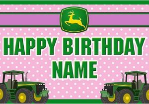 John Deere Happy Birthday Banner John Deere Custom Birthday Banner Pink by Specialtybanners