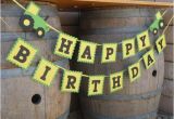 John Deere Happy Birthday Banner Tractor Birthday Party Banner Green and Yellow Tractor Farm