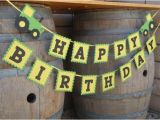 John Deere Happy Birthday Banner Tractor Birthday Party Banner Green and Yellow Tractor Farm