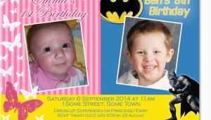 Joint Birthday Invitations for Kids Cu1134 Kids Joint Birthday Party Invitation Twins