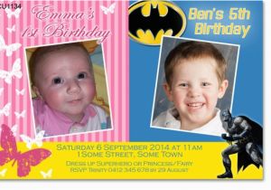 Joint Birthday Invitations for Kids Cu1134 Kids Joint Birthday Party Invitation Twins