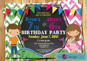 Joint Birthday Invitations for Kids Kids Joint Mini Golf Birthday Party Invitations Combined