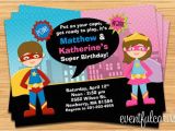 Joint Birthday Invitations for Kids Kids Superhero and Supergirl Joint Birthday Party Invitation
