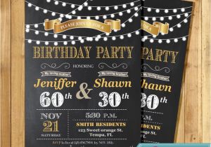 Joint Birthday Invites Adult Joint Birthday Invitation String Light