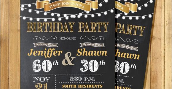 Joint Birthday Invites Adult Joint Birthday Invitation String Light