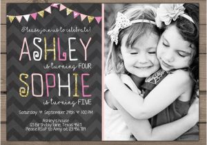 Joint Birthday Invites Joint Birthday Invitation Girls Joint Birthday Party