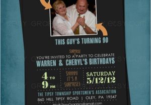 Joint Birthday Invites Joint Milestone Surprise Birthday Party Invite Double Party