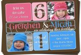 Joint Birthday Invites Joint Twin Birthday Party Photo Invitation Boy and Girl