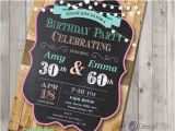 Joint Birthday Party Invitations for Adults Adult Joint Birthday Invitation Chalkboard Country Chic