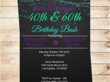 Joint Birthday Party Invitations for Adults Joint Birthday Invitations for Adults Purple and Teal