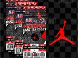 Jordan Birthday Invitations Air Jordan Sports Ticket Style Party Invites Sports Invites