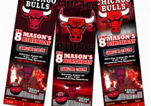 Jordan Birthday Invitations Chicago Bulls Birthday Party Invitation Ticket 1st Custom