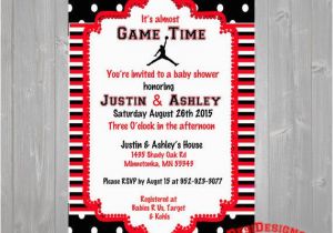 Jordan Birthday Invitations Michael Jordan Baby Shower Invitation Red or Blue by