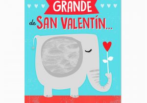 Jumbo Birthday Cards Hallmark Elephant Jumbo Spanish Language Valentine 39 S Day Card 19
