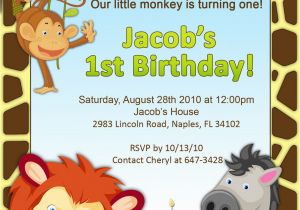 Jungle First Birthday Invitations 1st Birthday Jungle Invitation