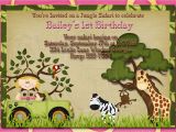 Jungle First Birthday Invitations Birthday Invitations Jungle themed 1st Birthday