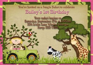 Jungle First Birthday Invitations Birthday Invitations Jungle themed 1st Birthday