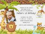 Jungle First Birthday Invitations Jungle Birthday Invitations Ideas Bagvania Free