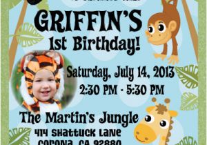 Jungle First Birthday Invitations Jungle Safari Party Birthday Invitation Jungle themed