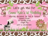 Jungle First Birthday Invitations Jungle themed 1st Birthday Invitations Safari themed