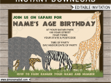 Jungle theme Birthday Invitation Template Safari or Zoo Party Invitations Template Birthday Party