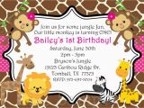 Jungle theme Birthday Invitation Template Safari themed First Birthday Invitation Wording Birthday