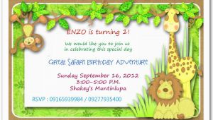 Jungle themed 1st Birthday Invitations Jungle themed 1st Birthday Invitations Safari themed