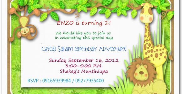 Jungle themed 1st Birthday Invitations Jungle themed 1st Birthday Invitations Safari themed