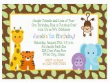 Jungle themed Birthday Party Invitations Birthday Invitations Jungle themed 1st Birthday