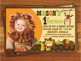 Jungle themed Birthday Party Invitations Boy Birthday Invitations Custom Invitations and