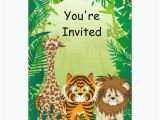 Jungle themed Birthday Party Invitations Jungle theme Birthday Invitations Zazzle Co Uk