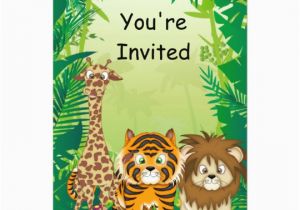 Jungle themed Birthday Party Invitations Jungle theme Birthday Invitations Zazzle Co Uk