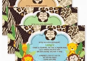 Jungle themed Birthday Party Invitations Jungle themed 1st Birthday Invitations Jungle themed 1st