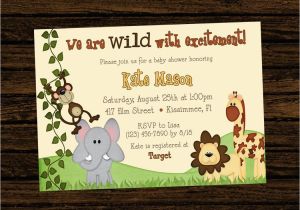 Jungle themed Birthday Party Invitations Jungle themed 1st Birthday Invitations Safari 1st