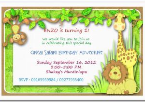 Jungle themed Birthday Party Invitations Jungle themed 1st Birthday Invitations Safari themed