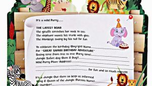 Jungle themed Birthday Party Invitations Jungle themed 1st Birthday Invitations Safari themed
