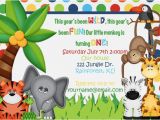 Jungle themed First Birthday Invitations Jungle theme Birthday Invitation Party Printables by A