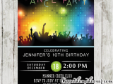 Just Dance Birthday Party Invitations Dance Party Invitations Disco Bokeh Lights Cupcakemakeover