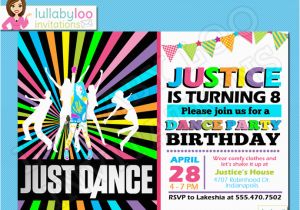 Just Dance Birthday Party Invitations Just Dance Birthday Invitations Printed Lullabyloo
