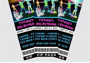 Just Dance Birthday Party Invitations Just Dance Invites Just Dance Ticket Invitations Just