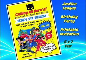 Justice League Birthday Invitations Printable Justice League Birthday Invitation File Printable Do