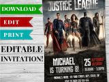 Justice League Birthday Invitations Printable Printable Justice League Invitation Pdf Printable