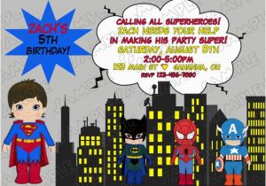 Justice League Birthday Invitations Printable Superman Superhero Inspired Justice League Birthday Party