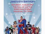 Justice League Birthday Party Invitations Justice League Birthday Invitation