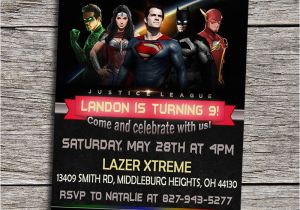 Justice League Birthday Party Invitations Justice League Birthday Party Invitation by Dottydigitalparty