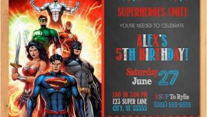 Justice League Birthday Party Invitations Superhero Invitation Chalkboard Superhero Justice League